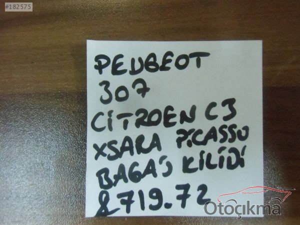 PEUGEOT 307 BAGAJ KİLİDİ , CİTROEN C3 BAGAJ KİLİDİ ORJİNAL