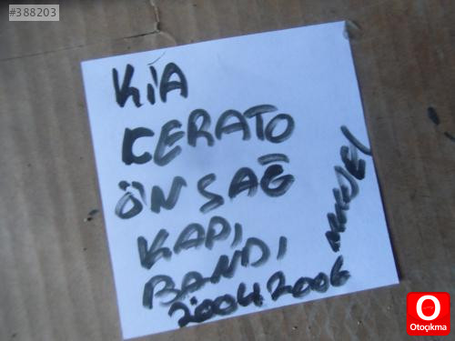 KİA CERATO SAĞ ÖN KAPI ÇITASI 2004 SONRASI