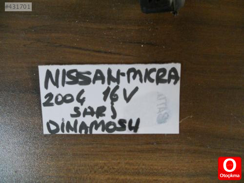 NİSSAN MİCRA ŞARJ DİNAMOSU 2004 MODEL 1.6 MOTOR