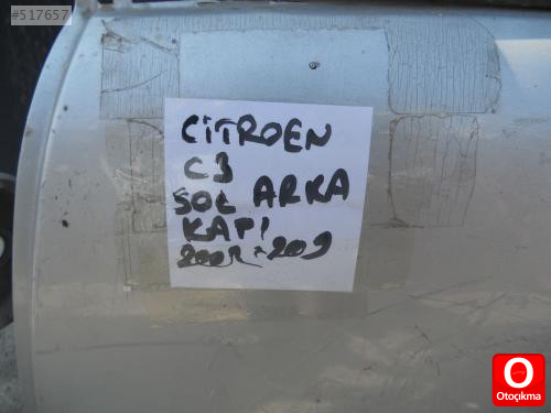 CİTROEN C3 SOL ARKA KAPI ORJİNAL ÇIKMA