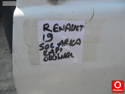 RENAULT 19 SOL ARKA KAPI ORJİNAL ÇIKMA TERTEMİZ