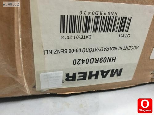 HN09RD0420 HYUNDAİ ACCENT ADMİRE 00-06 KLİMA RADYÖTÖRÜ YENİ