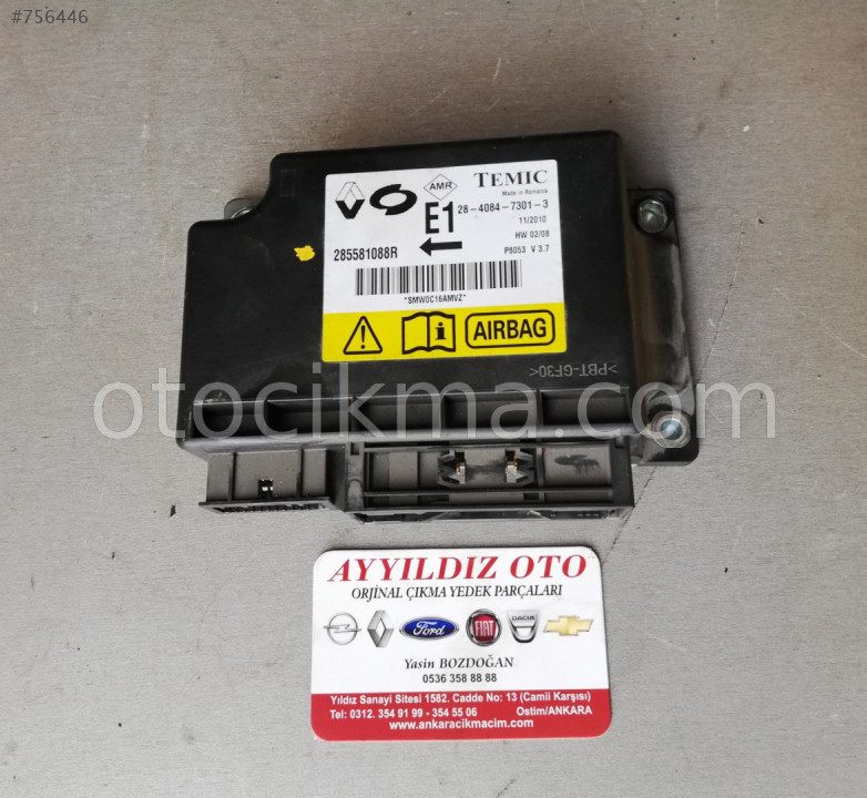 RENAULT FLUENCE AİRBAG BEYNİ 285581088R da 756446
