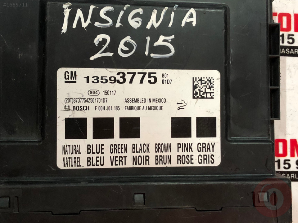 Opel insignia bcm beyni 13593775 Çıkma Yedek Parça Fiyatları otoçıkma