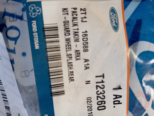 FORD CONNECT PAÇALIK ARKA.TK.  2T1J 16D588