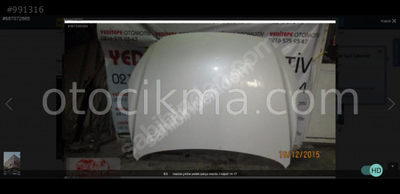 Mazda 3 2015 model ön kaput