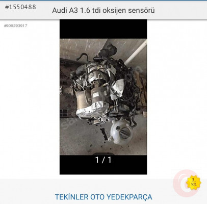 Çıkma A3 Audi oksijen sensörü 1,6 TDI 13- 18