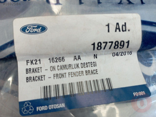 FORD TRANSİT V 363 ÖN ÇAMURLUK DESTEĞİ..FK21 16266 AA