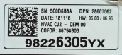 Vauxhall Crossland X KLİMA Kontrol Paneli 98226305YX