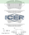 ICER FREN BALATA ARKA AUDI A4 (8W2,B9) 2.0 TDI 2015- / A4 (8W2,B9