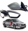 3V1857508A SUPERB 2015 AYNA KOMPLE SAG 9 PİN ÇEVRE AYDINLATMALI