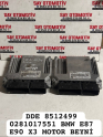 DDE 8512499 0281017551 BMW E87 E90 X3 MOTOR BEYNİ