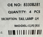 Oto Çıkma Parça / Elektrik / Stop / Mitsubishi / Eclipse / Yan Sanayi 