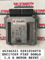 46346221 0281036070 EDC17C69 FİAT DOBLO 1.6 D MOTOR BEYNİ