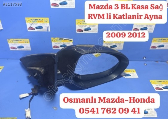 Mazda 3 BL Kasa Sağ RVM li Katlanir Ayna
