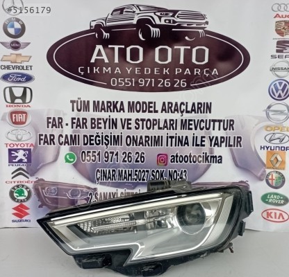 AUDİ A3 ORJİNAL ÇIKMA SOL FAR  yy