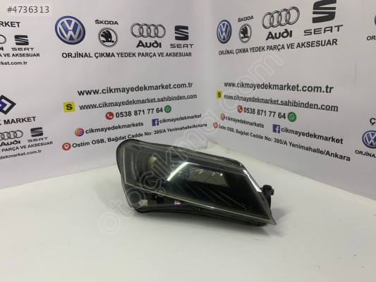 Skoda SuperB Sağ Far Çıkma Orjinal 2016