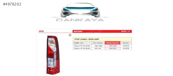MASTER STOP LAMBASI SOL 10- DUYSUZ 265550023R