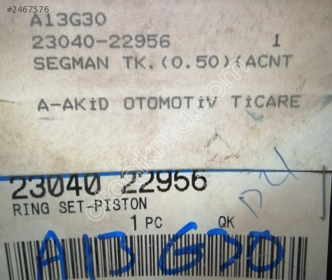 23040 22956 HYUNDAI ACCENT SEKMAN TK